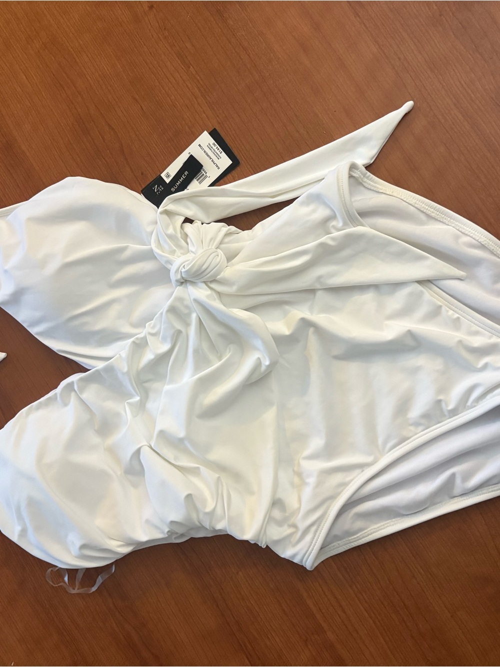Ralph Lauren White Backless Knot-Front Dress